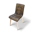 Kép 1/4 - Lidia bükkfa bőr kárpitozott étkezőszék - lavintagehome.hu