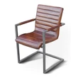Kép 1/4 - Stripe fémvázas bőr étkezőszék - lavintagehome.hu