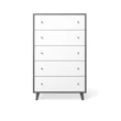 Kép 1/7 - New York 5 fiókos magas komód - Szürke és fehér