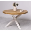 Kép 6/8 - Kerek tölgyfa étkezőasztal csillag falábbal 130cm - lavintagehome.hu
