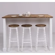 Kép 2/9 - Rusztikus fenyő konyhasziget 3 bárszékkel, barna-fehér-lavintagehome.hu