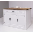 Kép 3/9 - Rusztikus fenyő konyhasziget 3 bárszékkel, barna-fehér-lavintagehome.hu
