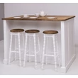 Kép 1/9 - Rusztikus fenyő konyhasziget 3 bárszékkel, barna-fehér-lavintagehome.hu