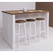 Kép 7/9 - Rusztikus fenyő konyhasziget 3 bárszékkel, barna-fehér-lavintagehome.hu