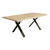 Alien tölgyfa étkezőasztal fémlábakkal - lavintagehome.hu