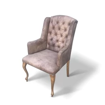 Birmingham bőr kárpitozott tölgyfa karfás fotel - lavintagehome.hu