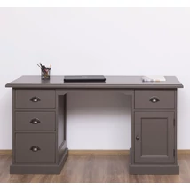 Fenyőfa íróasztal 4 fiókos, 1 ajtós - lavintagehome.hu