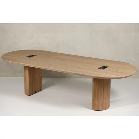 Quantum tölgy irodai asztal beépített konnektorokkal- lavintagehome.hu