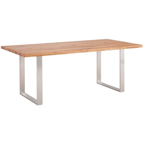 Sasa tölgyfa étkezőasztal rozsdamentes acéllábbal - lavintagehome.hu