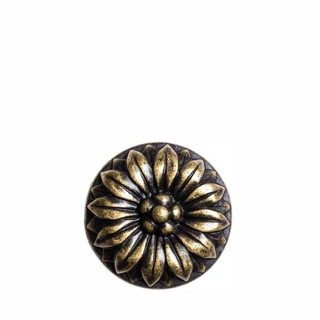 Bronz kerek virág fogantyú - lavintagehome.hu