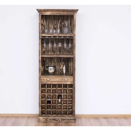 Fenyőfa bárszekrény bortartóval - lavintagehome.hu