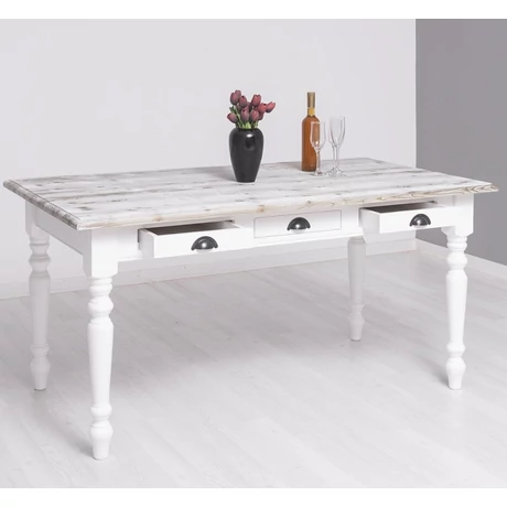 Fenyőfa étkezőasztal 3 fiókos - lavintagehome.hu