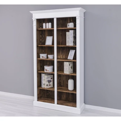 Fenyőfa könyvszekrény osztott, polcos - lavintagehome.hu