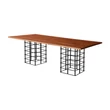 Kép 1/3 - Copper Prison tölgyfa étkezőasztal fémlábbal 200 cm-lavintagehome.hu