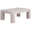 Kép 11/14 - Farmhouse tölgyfa dohányzóasztal 130 cm MOSOTT FEHÉR - lavintagehome.hu