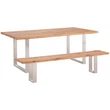 Kép 2/7 - Sasa tölgyfa étkezőasztal rozsdamentes acéllábbal - lavintagehome.hu