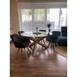 Kép 5/7 - Vásárlói fotó - Rio üveglapos tölgyfa kerek étkezőasztal 140 cm - lavintagehome.hu