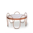 Kép 1/4 - Golden Age tölgyfa dohányzóasztal fémkerettel - lavintagehome.hu