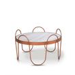 Kép 1/4 - Golden Age tölgyfa dohányzóasztal fémkerettel - lavintagehome.hu