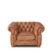 Kép 1/3 - Chesterfield bőrfotel tölgyfa lábbal - lavintagehome.hu