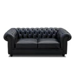 Kép 6/9 - Chesterfield bőr kanapé tölgyfa lábbal 2 személyes - lavintagehome.hu