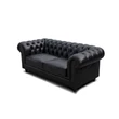 Kép 7/9 - Chesterfield bőr kanapé tölgyfa lábbal 2 személyes - lavintagehome.hu