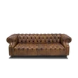 Kép 1/4 - Chesterfield bőr kanapé tölgyfa lábbal 240 cm - lavintagehome.hu