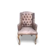 Kép 3/3 - Birmingham bőr kárpitozott tölgyfa karfás fotel - lavintagehome.hu