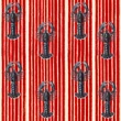 Kép 1/3 - Mediterranean Lobster design tapéta piros  - lavintagehome.hu
