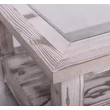 Kép 6/8 - Fenyőfa dohányzóasztal üvegtetővel - lavintagehome.hu