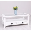 Kép 7/8 - Fenyőfa dohányzóasztal üvegtetővel - lavintagehome.hu