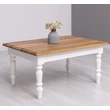 Kép 1/5 - Tölgyfa dohányzóasztal esztergált fenyőfa lábbal - lavintagehome.hu
