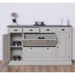 Kép 11/17 - Fenyőfa cipősszekrény tölgyfa fedlappal 2+2 ajtós, 4 fiókos - lavintagehome.hu