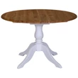 Kép 21/29 - Kerek tölgyfa étkezőasztal fenyőlábbal bővíthető 120/160X120cm - lavintagehome.hu