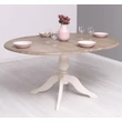 Kép 7/29 - Kerek fenyőfa étkezőasztal bővíthető 120/160X120cm - lavintagehome.hu