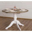 Kép 14/29 - Kerek fenyőfa étkezőasztal bővíthető 120/160X120cm - lavintagehome.hu