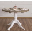 Kép 15/29 - Kerek fenyőfa étkezőasztal bővíthető 120/160X120cm - lavintagehome.hu