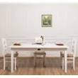 Kép 7/8 - Tölgyfa étkezőasztal fenyőfa lábbal 1 fiókos - lavintagehome.hu