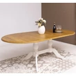Kép 8/11 - Ovális fenyőfa étkezőasztal bővíthető 160/230X120cm- lavintagehome.hu