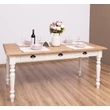 Kép 1/6 - Tölgyfa étkezőasztal fenyőfa lábbal 3 fiókos - lavintagehome.hu