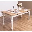 Kép 6/6 - Tölgyfa étkezőasztal fenyőfa lábbal 3 fiókos - lavintagehome.hu