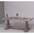 Kép 1/9 - Fenyőfa étkezőasztal oszloplábakkal 210X90 cm - lavintagehome.hu