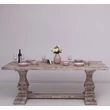 Kép 4/9 - Fenyőfa étkezőasztal oszloplábakkal 210X90 cm - lavintagehome.hu
