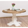 Kép 3/12 - Kerek fenyőfa étkezőasztal esztergált lábbal 130cm - lavintagehome.hu