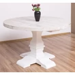Kép 7/12 - Kerek fenyőfa étkezőasztal esztergált lábbal 130cm - lavintagehome.hu