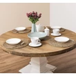 Kép 10/12 - Kerek fenyőfa étkezőasztal esztergált lábbal 130cm - lavintagehome.hu