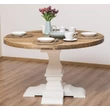 Kép 11/12 - Kerek fenyőfa étkezőasztal esztergált lábbal 130cm - lavintagehome.hu