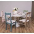 Kép 2/6 - Kerek fenyőfa étkezőasztal faragott lábbal 130cm - lavintagehome.hu