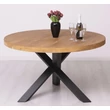 Kép 2/8 - Kerek fa étkezőasztal csillag falábbal 130cm - lavintagehome.hu