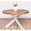 Kép 1/8 - Kerek fa étkezőasztal csillag falábbal 130cm - lavintagehome.hu